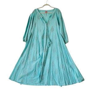 Raj Aqua Blue Midi Dress